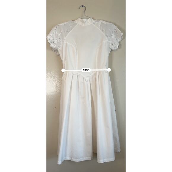 BATSHEVA Virginia Dress White Broderie Anglaise size 8 /Medium - Picture 6 of 14